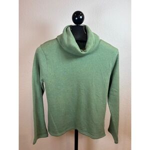 J. Crew Womens Sage Green Cowl Neck Fleece Pullover Sweatshirt AZ168 Size M